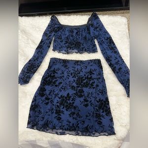 Mini skirt and crop top set